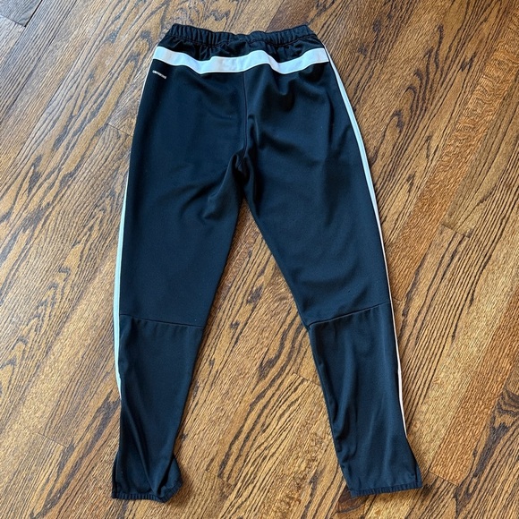 Adidas Kids Medium Black Joggers with White Stripes - Picture 4 of 5